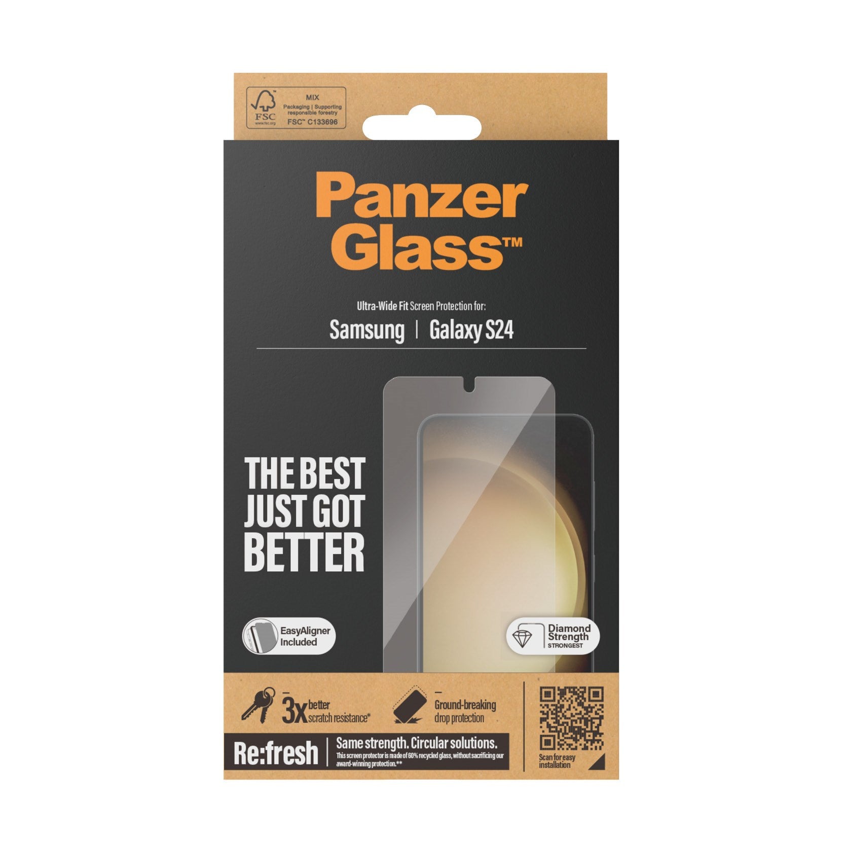 PanzerGlass® Screen Protector Samsung Galaxy S24 | Ultra-Wide Fit w. EasyAligner